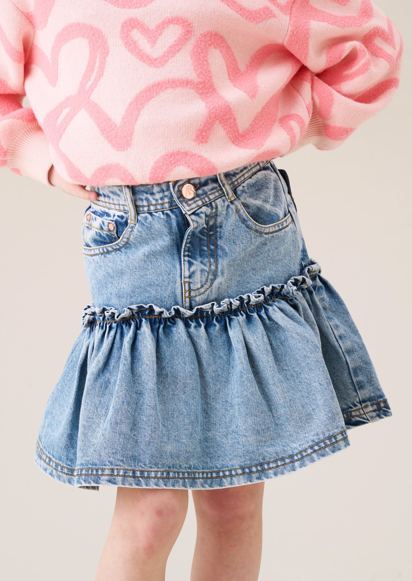 Noemie Heart Pocket Denim Skirt