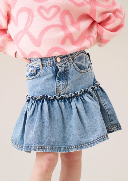 Noemie Heart Pocket Denim Skirt