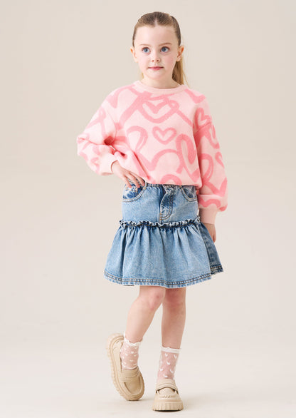 Noemie Heart Pocket Denim Skirt