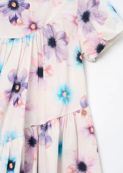 Jodie Asymmetric Print Dress