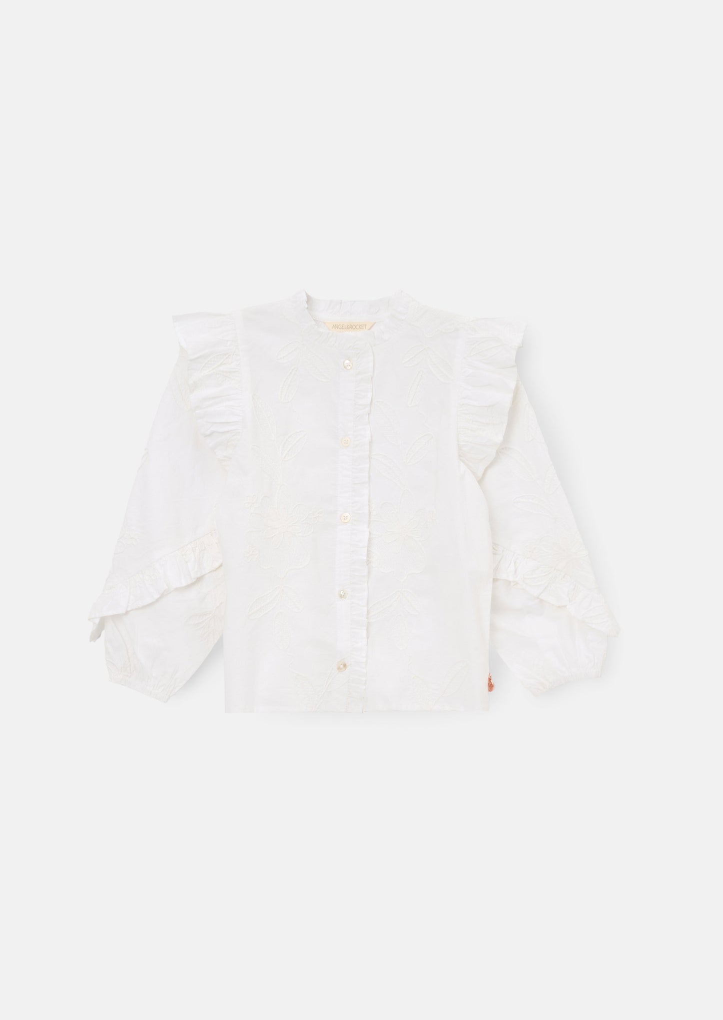 Lacey Embroidered Frill Sleeve Blouse