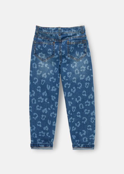 Kendal Leopard Denim Barrel Leg Jean