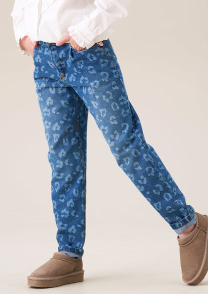 Kendal Leopard Denim Barrel Leg Jean