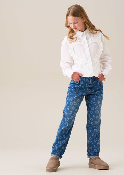 Kendal Leopard Denim Barrel Leg Jean