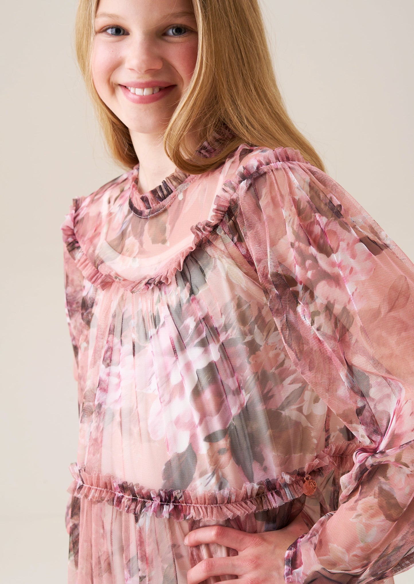 Eleanor Rose Floral Mesh Dress