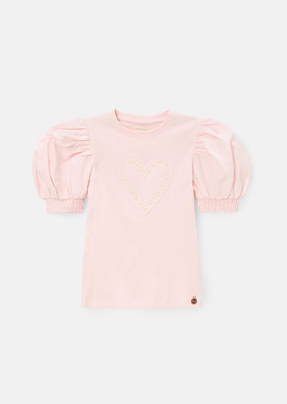 Agatha Pink Heart Rib Tee