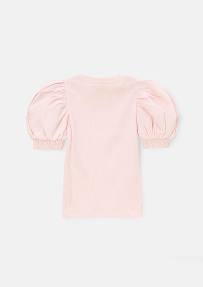 Agatha Pink Heart Rib Tee