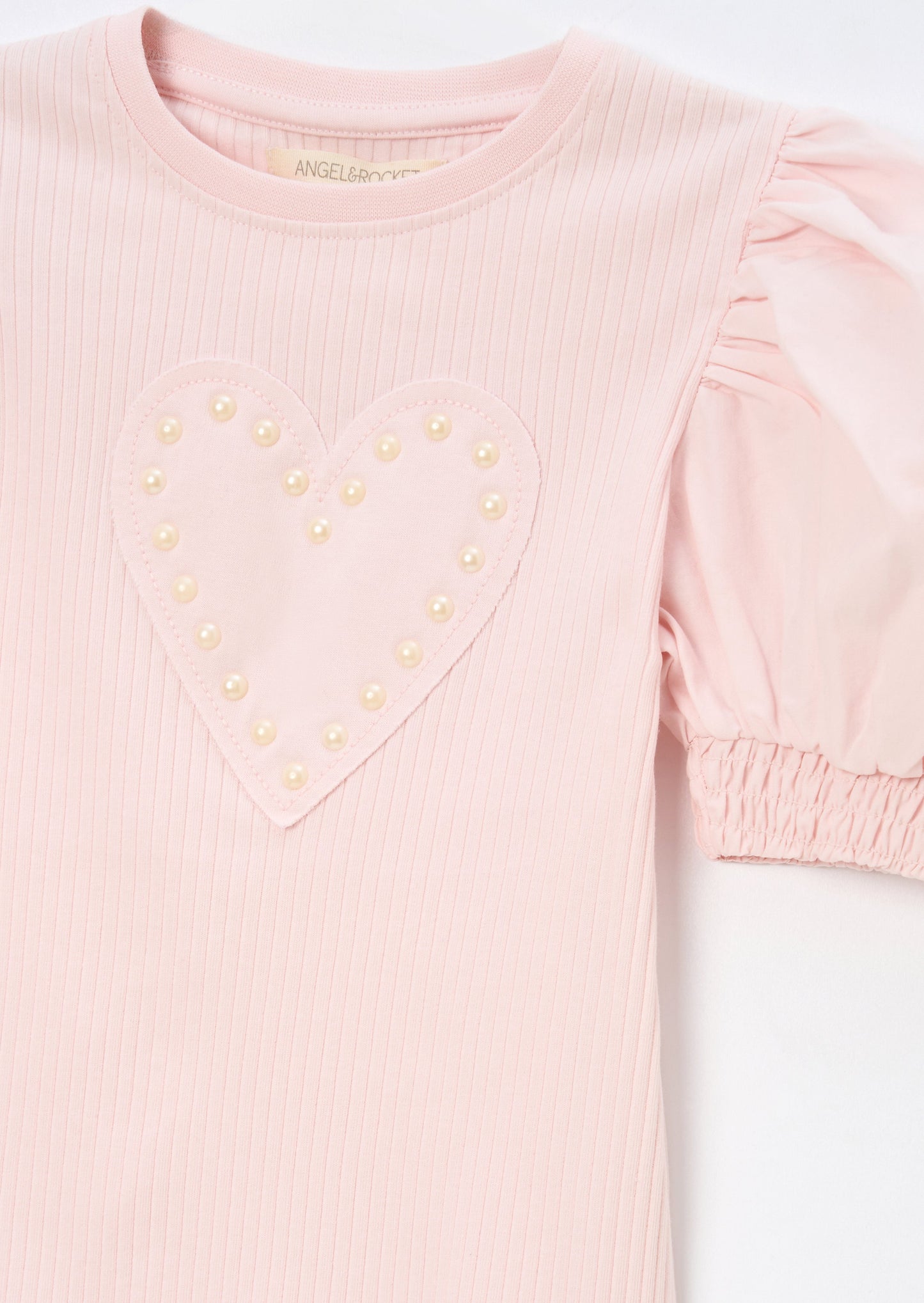 Agatha Pink Heart Rib Tee