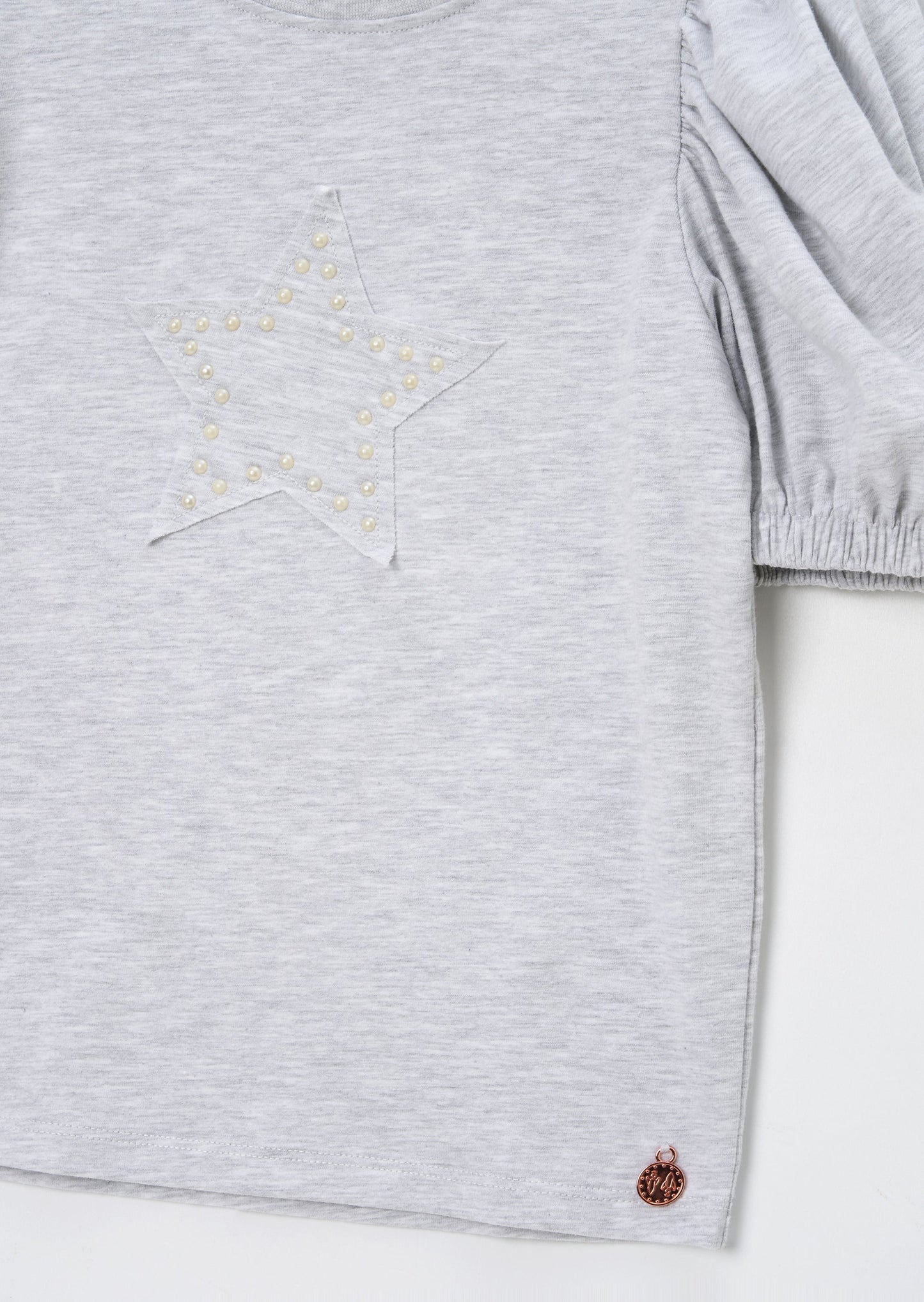 Agatha Grey Star Puff Sleeve Tee