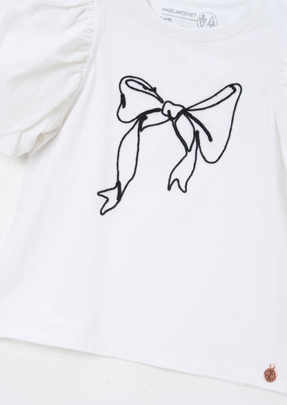Aofie White Bow Tee