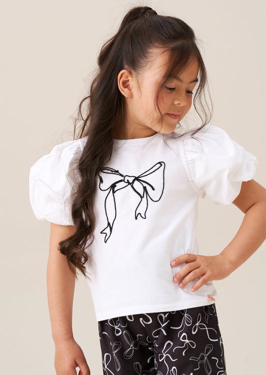 Aofie White Bow Tee