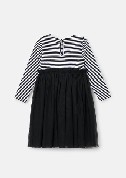Carrie Stripe Mesh Skirt Dress