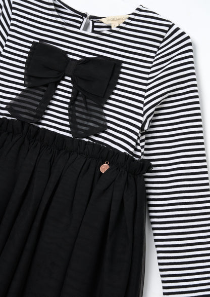 Carrie Stripe Mesh Skirt Dress