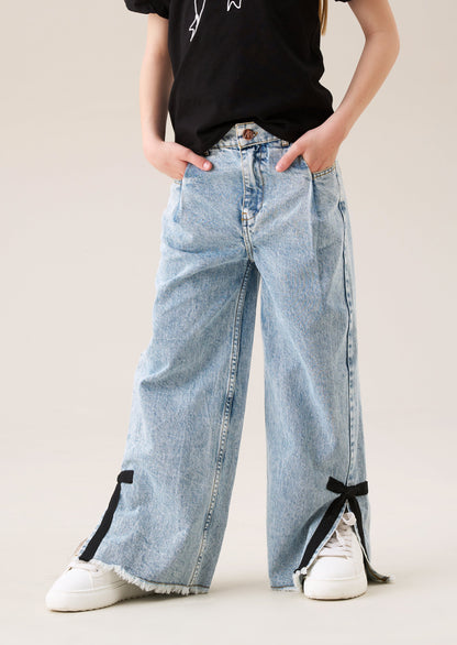 Lena Bow Detail Straight Leg Jean