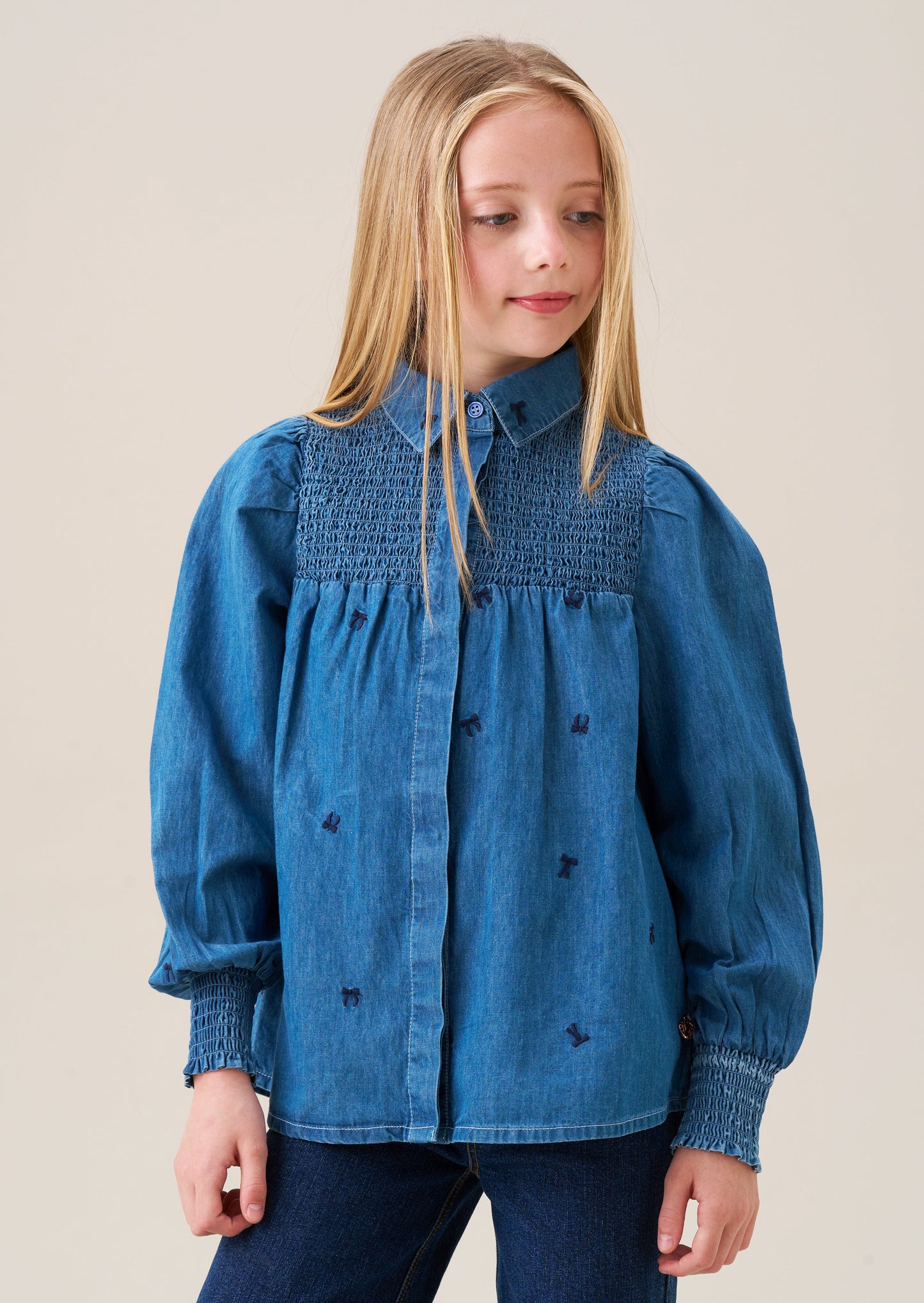 Myla Embroidered Denim Shirt