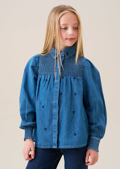 Myla Embroidered Denim Shirt