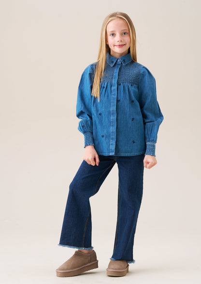 Myla Embroidered Denim Shirt