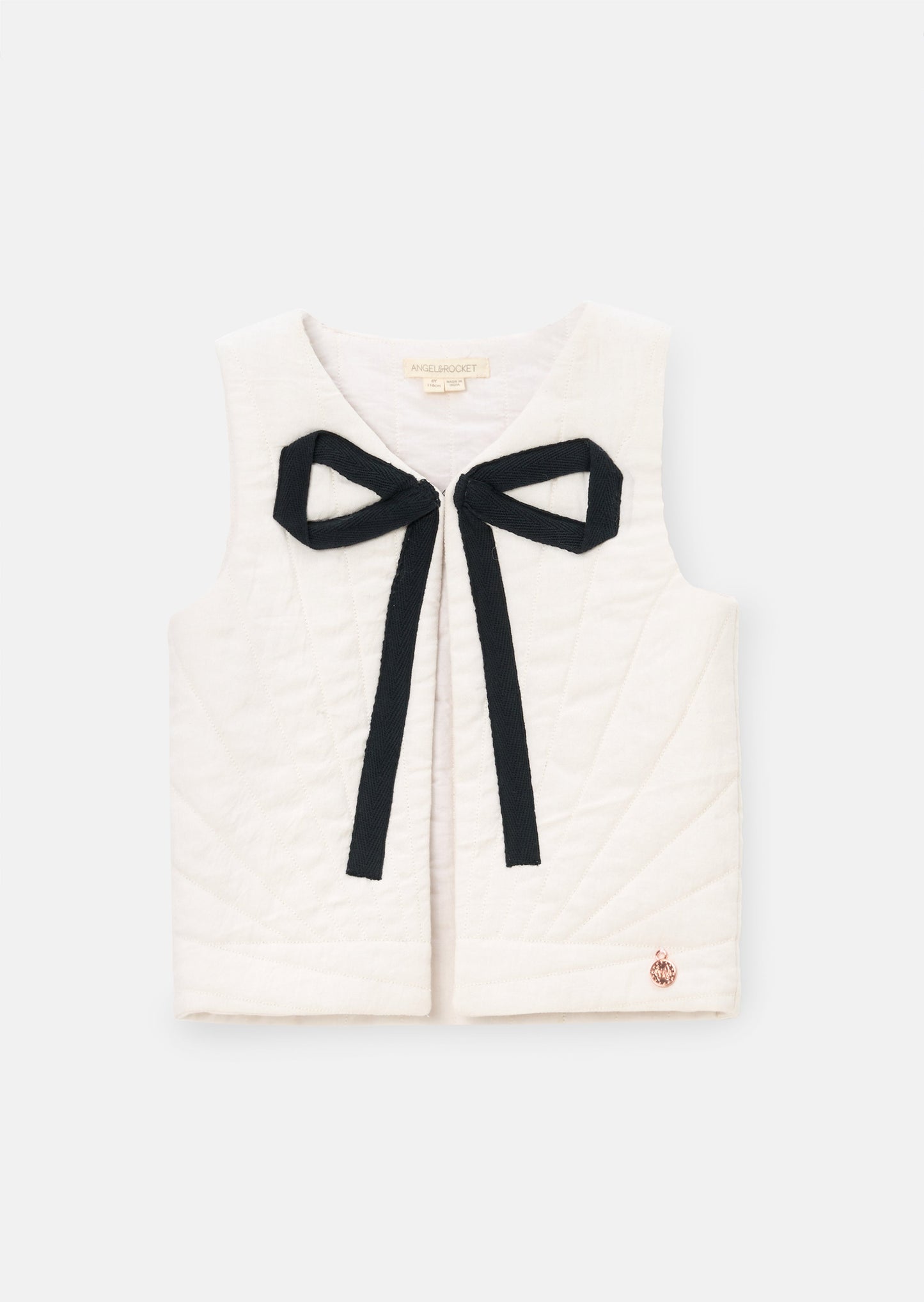 Mari Ivory Sunray Quilted Gilet