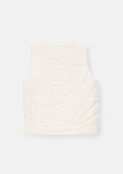 Mari Ivory Sunray Quilted Gilet