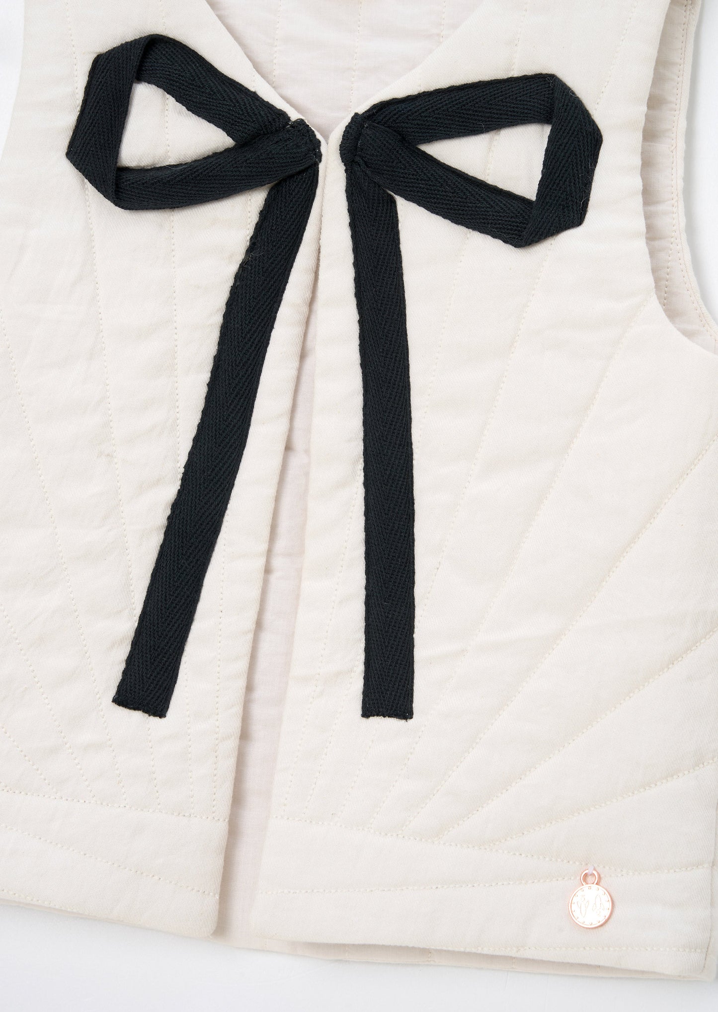 Mari Ivory Sunray Quilted Gilet