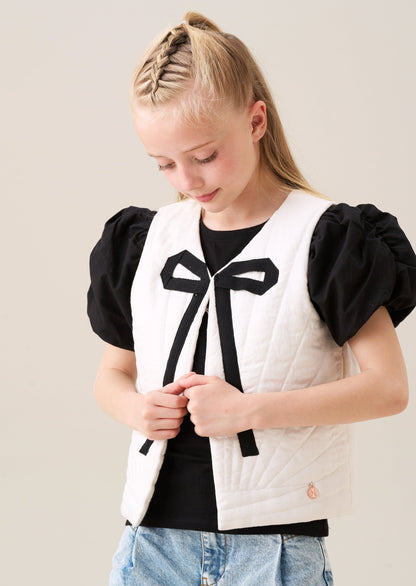 Mari Ivory Sunray Quilted Gilet