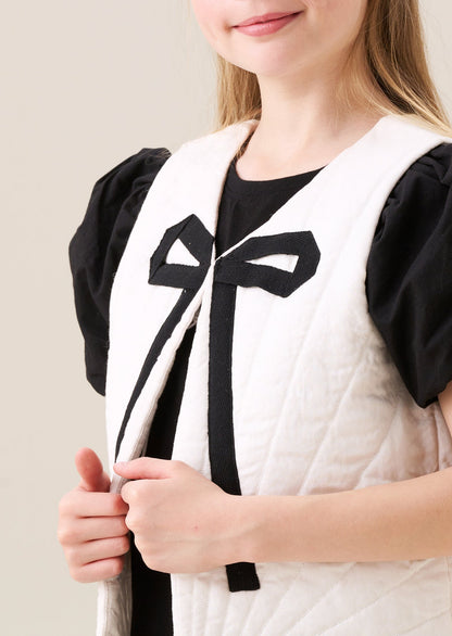 Mari Ivory Sunray Quilted Gilet