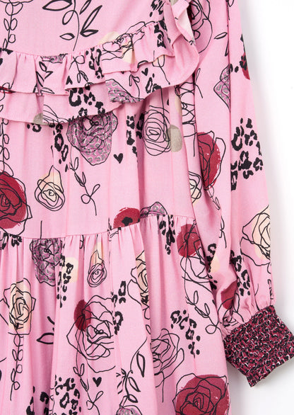 Lyra Frill Print Dress