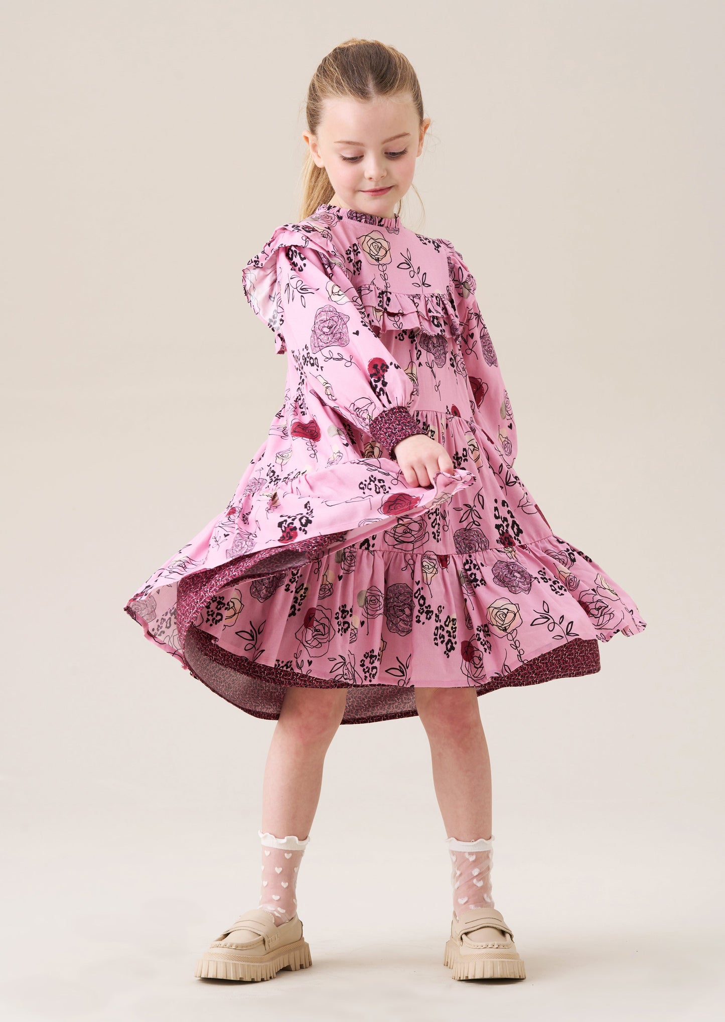 Lyra Frill Print Dress