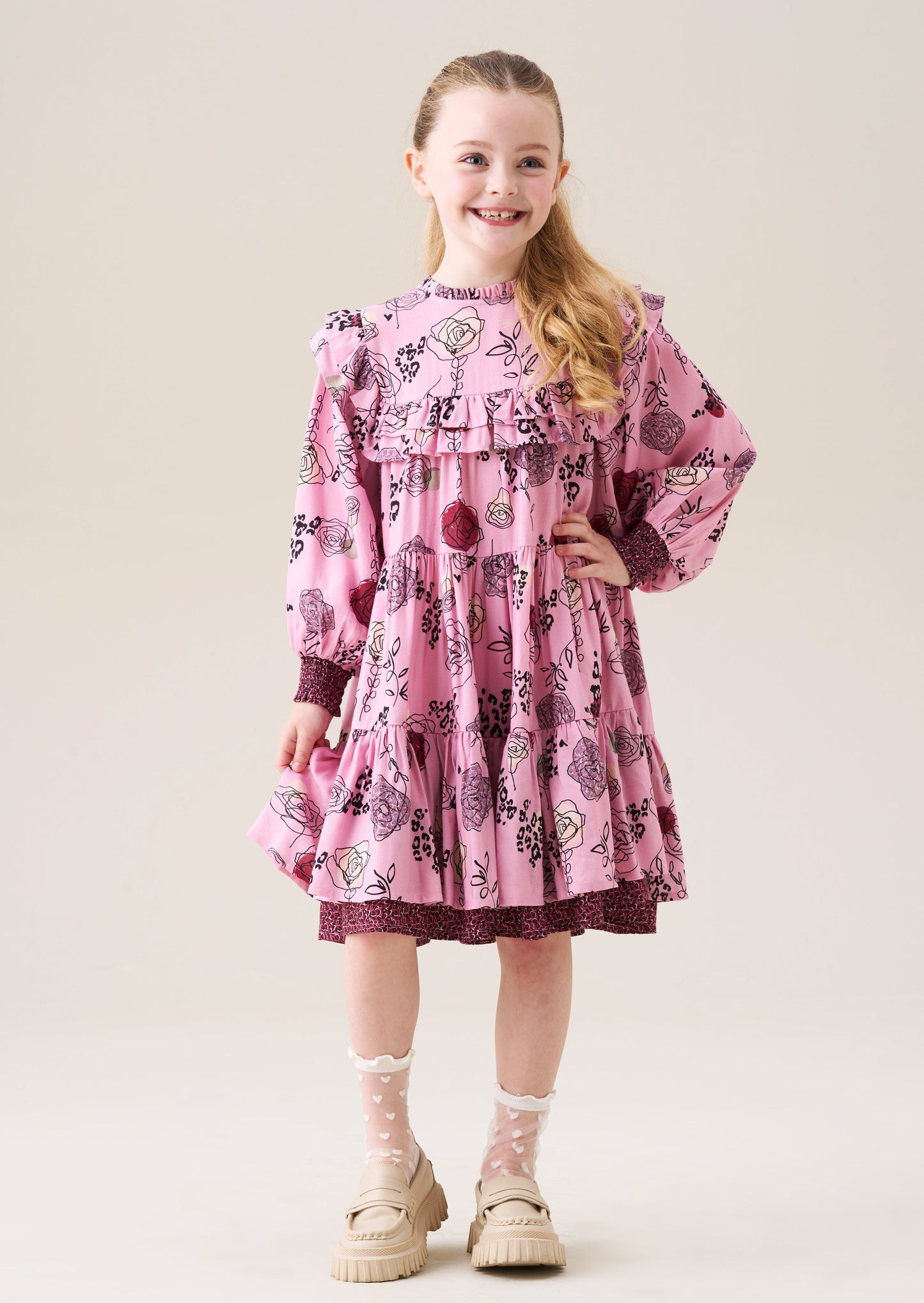 Lyra Frill Print Dress