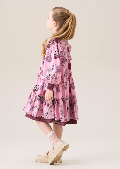 Lyra Frill Print Dress