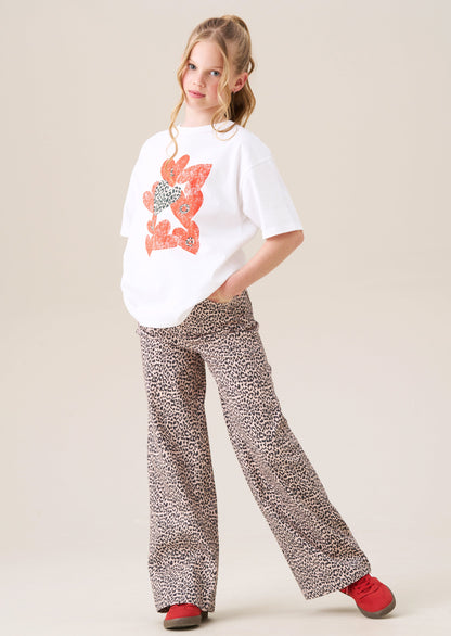 Danni Heart Pocket Leopard Jean