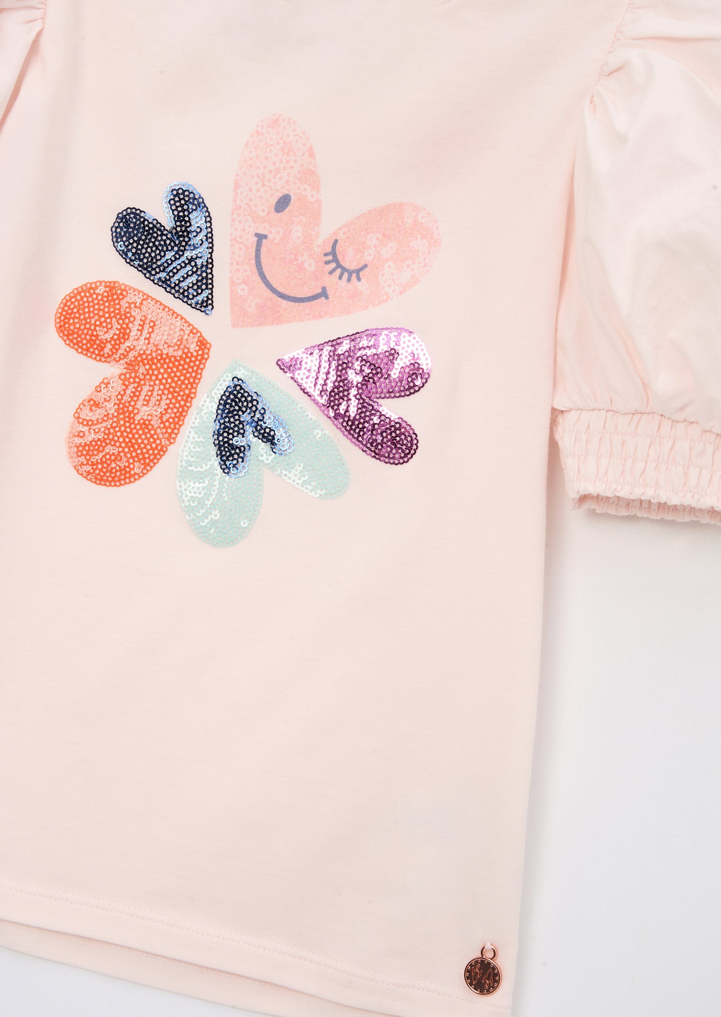 Heidi Sequin Embellished Puff Sleeve Tee