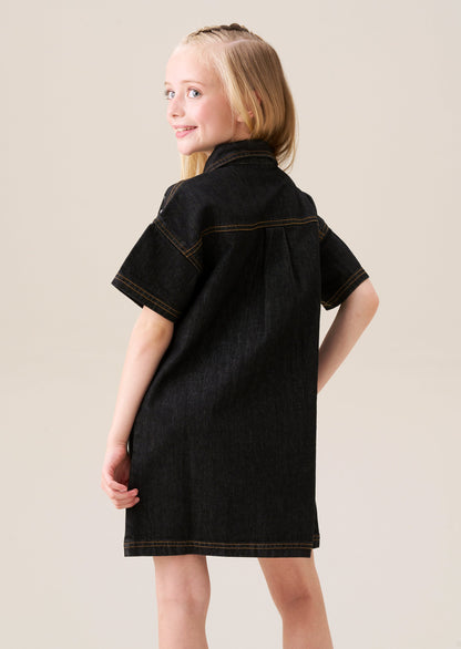 Zeta Gem Embellished Denim Dress