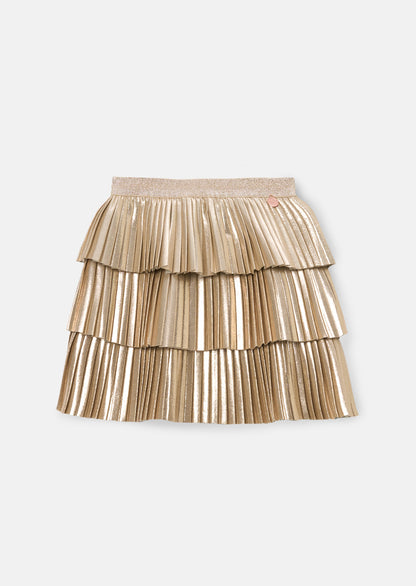 Lucile Metallic Pleated Rara Skirt