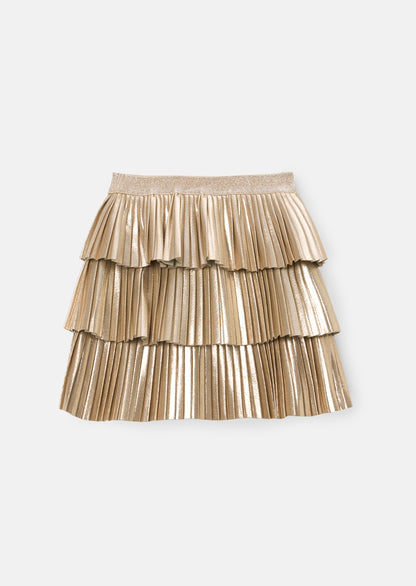 Lucile Metallic Pleated Rara Skirt