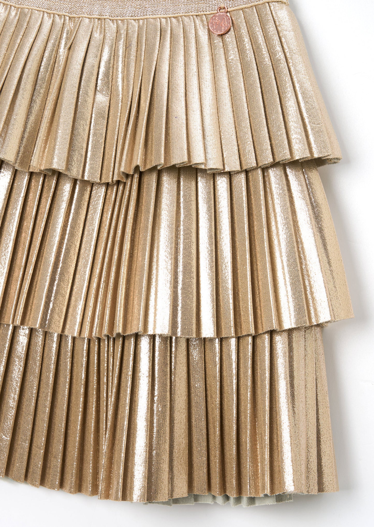 Lucile Metallic Pleated Rara Skirt