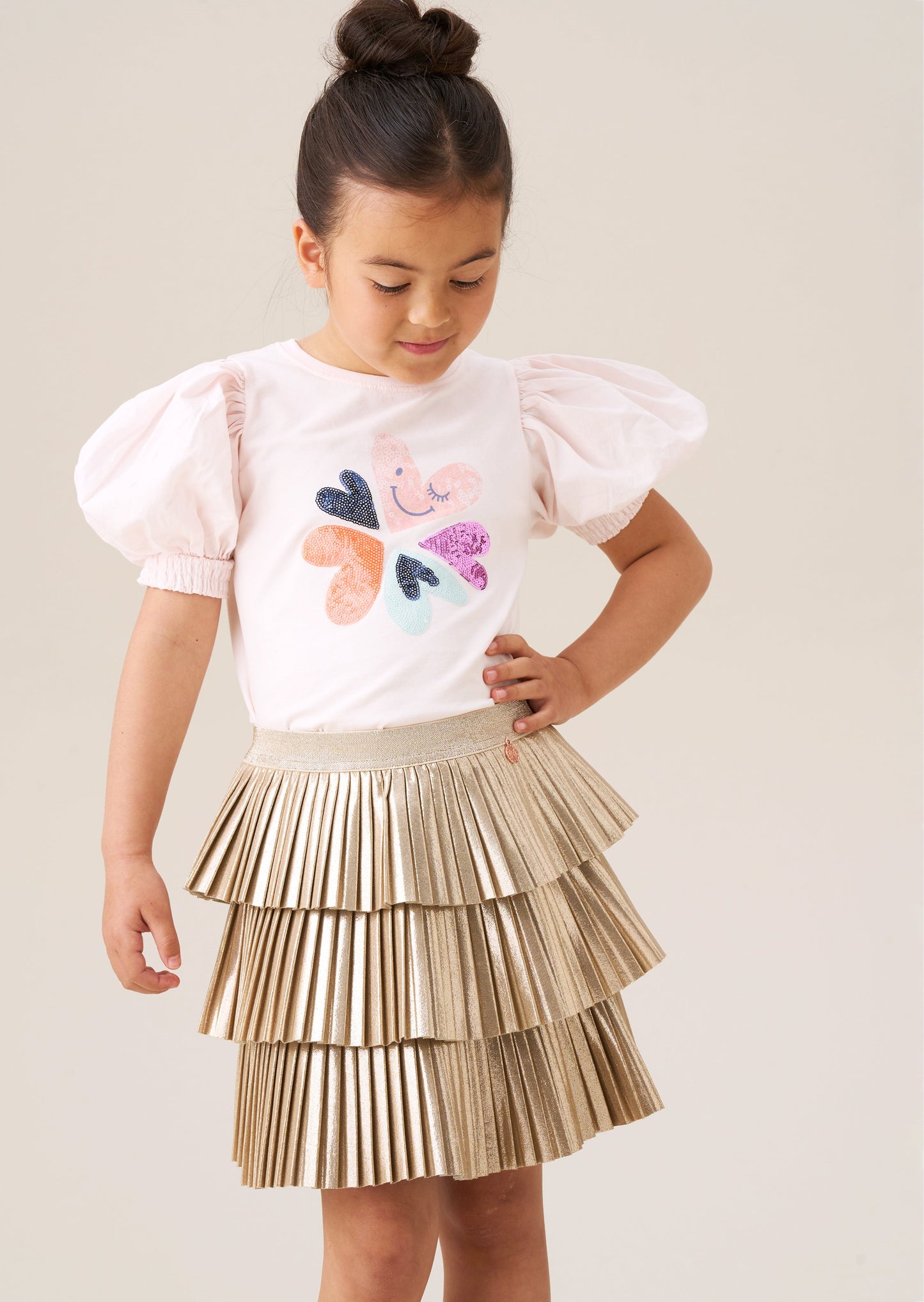 Lucile Metallic Pleated Rara Skirt