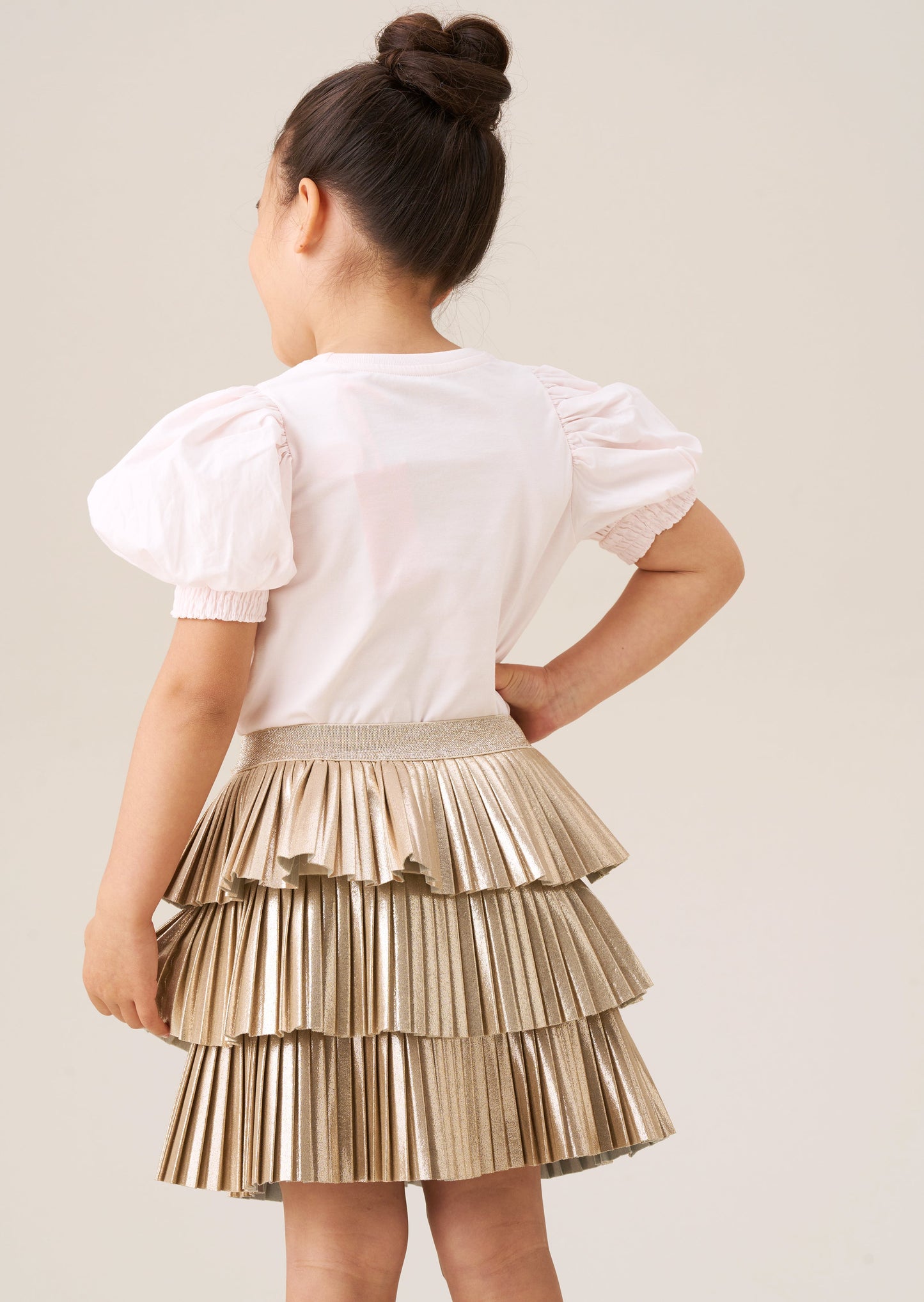Lucile Metallic Pleated Rara Skirt