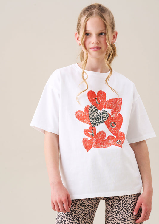 Quinn Heart Print Oversized Tee