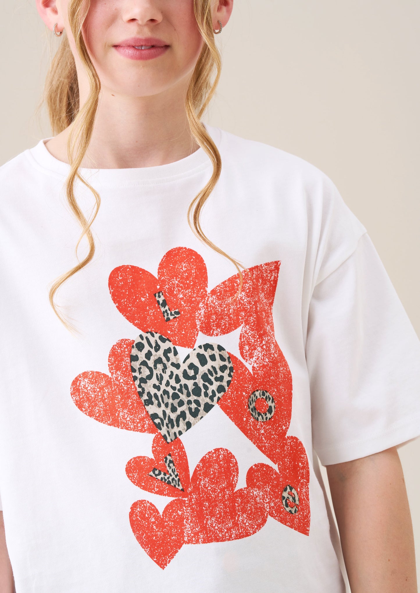 Quinn Heart Print Oversized Tee