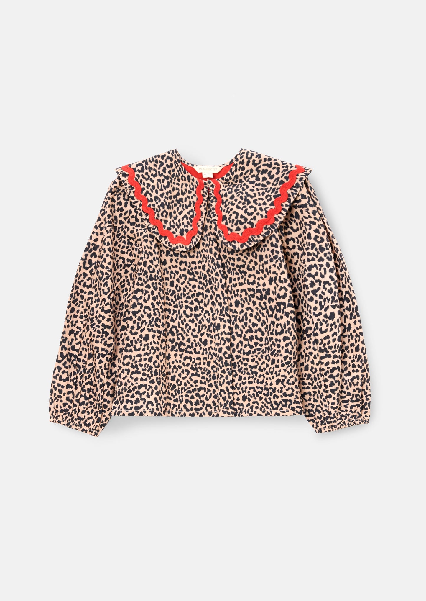 Elle Leopard Frill Collar Blouse