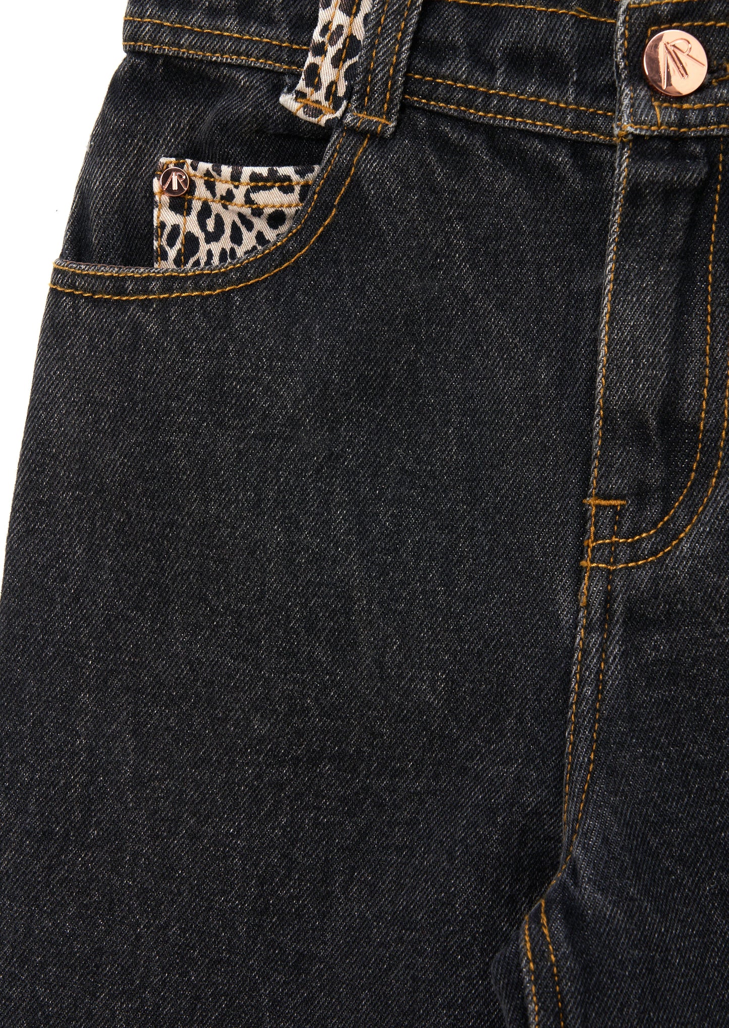 Piper Leopard Star Applique Wide Leg Jean