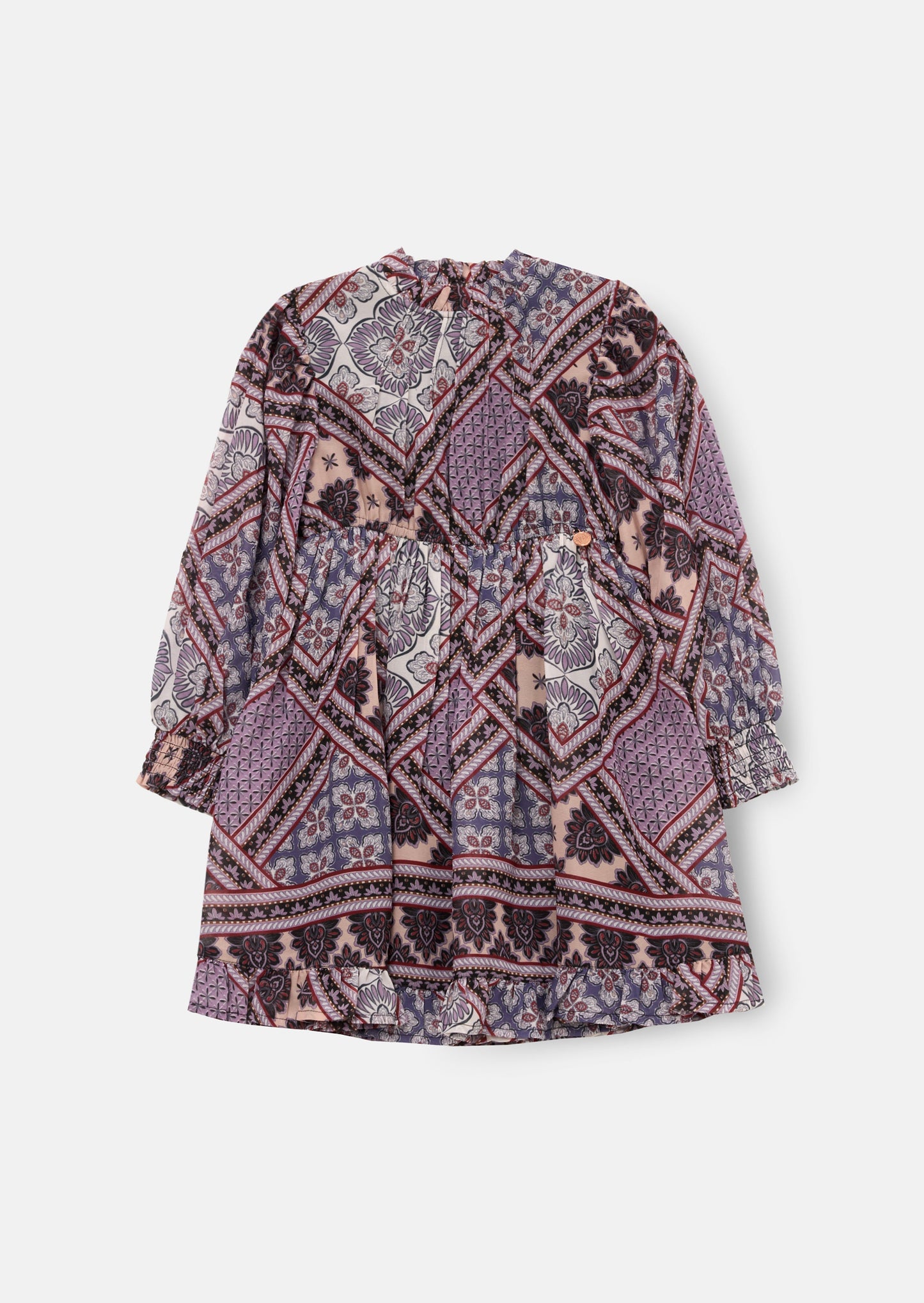 Adrienne Balloon Sleeve Boho Print Dress