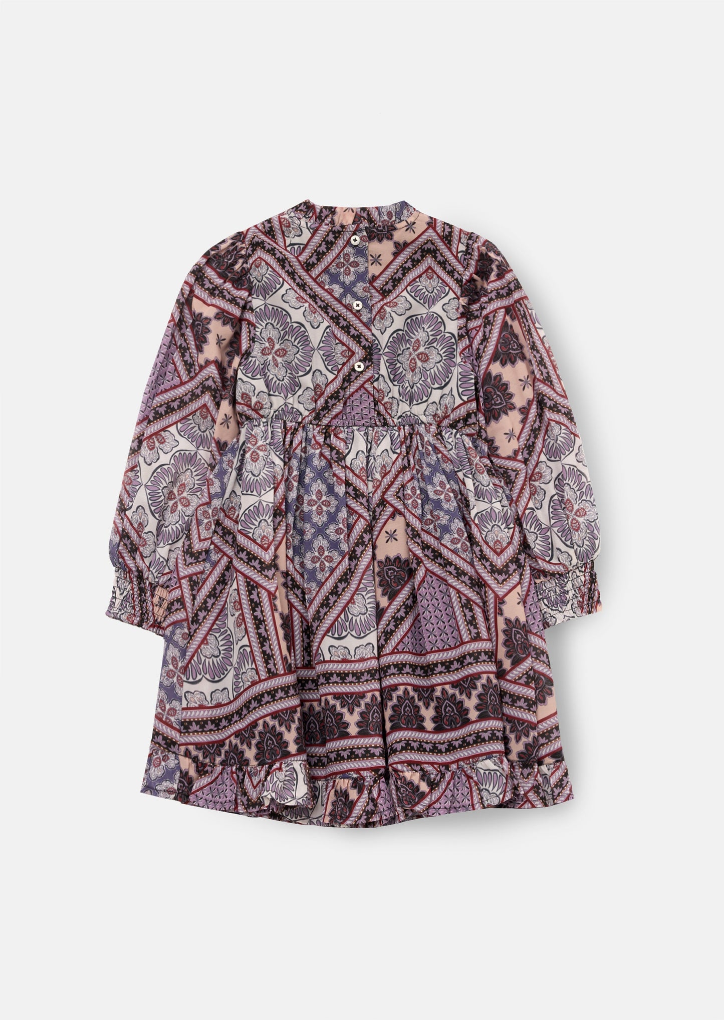 Adrienne Balloon Sleeve Boho Print Dress