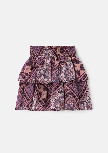 Adrienne Tiered Boho Print Skirt