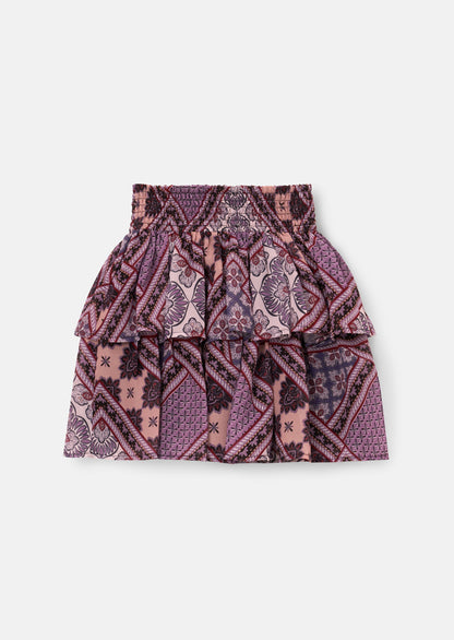 Adrienne Tiered Boho Print Skirt