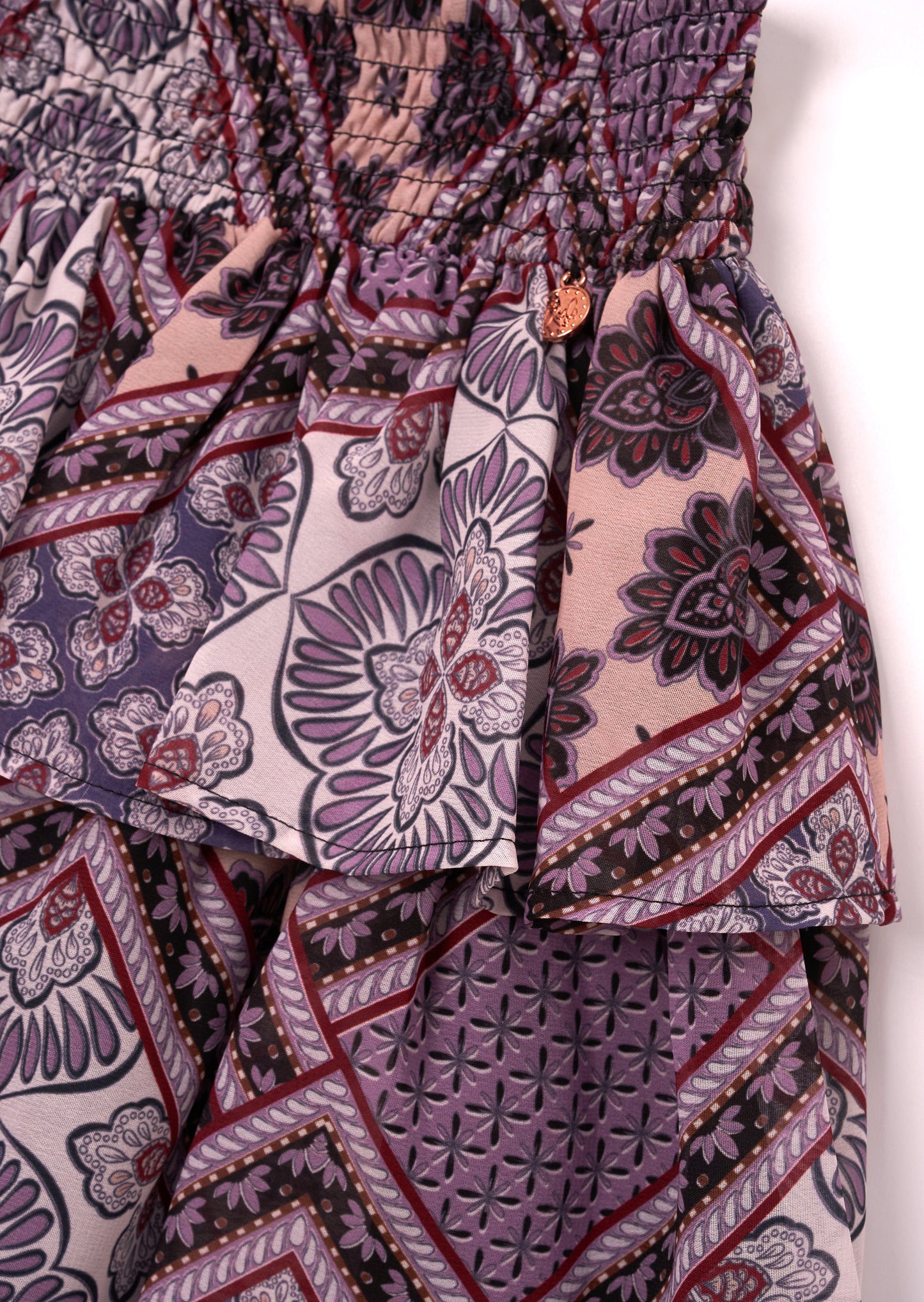 Adrienne Tiered Boho Print Skirt