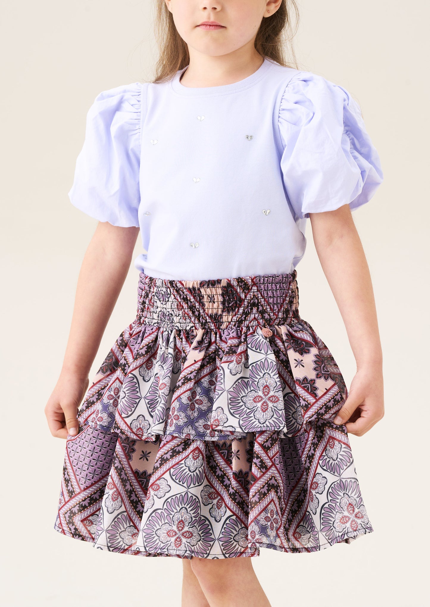 Adrienne Tiered Boho Print Skirt