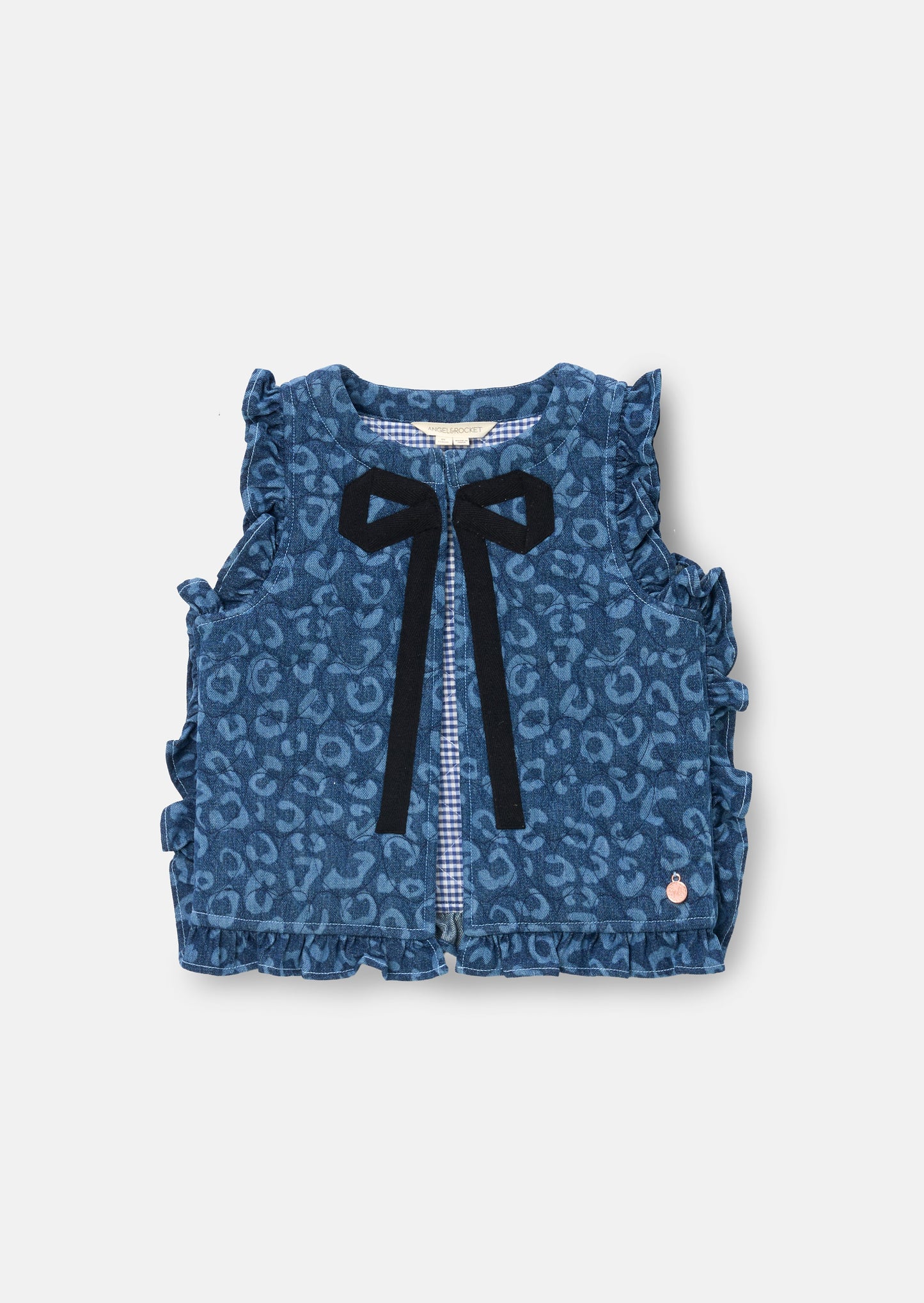Petra Leopard Denim Gilet