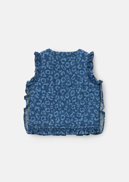 Petra Leopard Denim Gilet